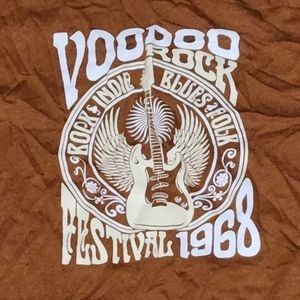 Cherry Loom Brown ThVooDoo Rock Festival 1968 Indie Blues Folk Music T-shirt 2XL